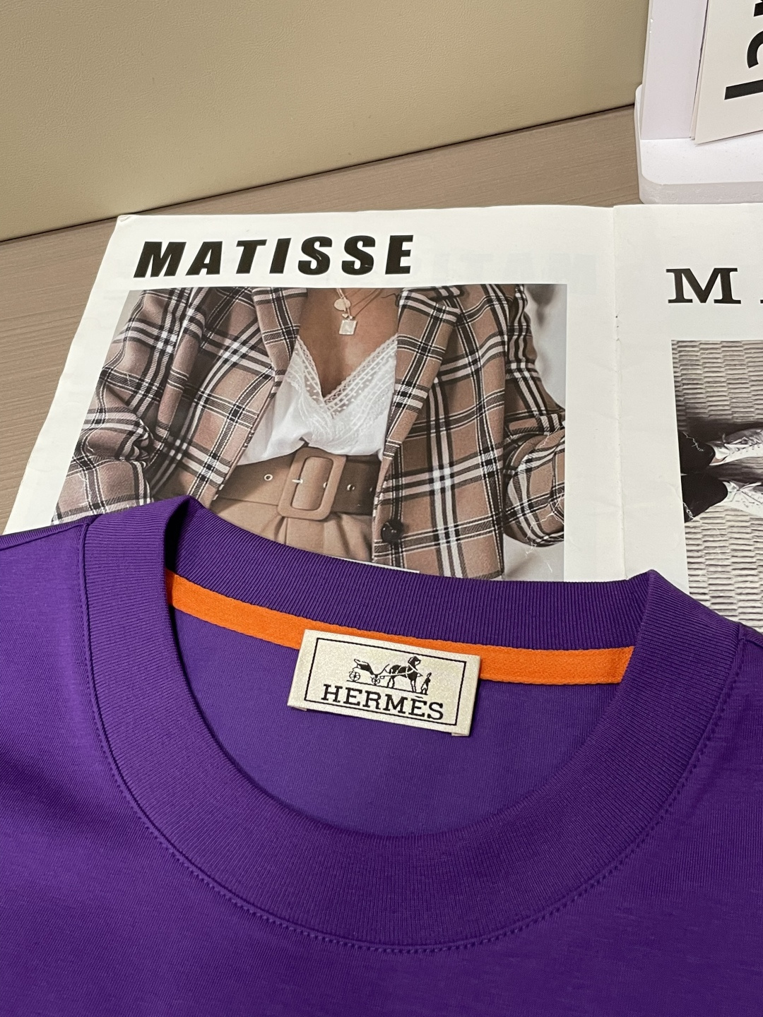 2026ss 夏季新款 H家男士 圆领T恤短袖胸前H家最新图案 采用新工艺 高周波工艺！以经典H家丝线勾