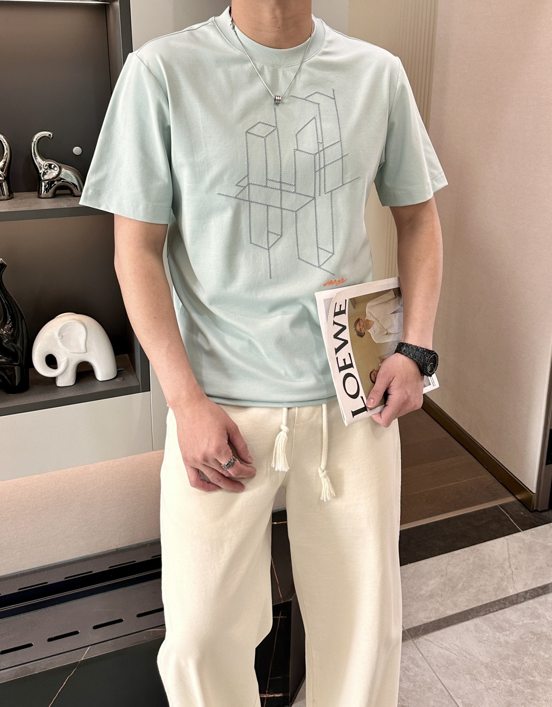 2026ss 夏季新款 H家男士 圆领棉质短袖T恤线条勾勒的优雅，真正的奢侈，是把匠心穿在身上。这件T恤
