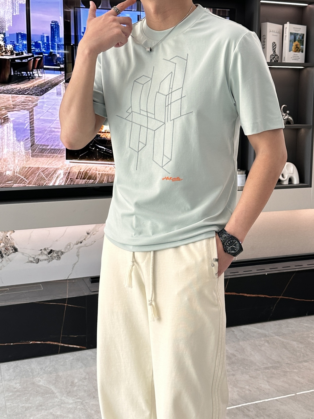 2026ss 夏季新款 H家男士 圆领棉质短袖T恤线条勾勒的优雅，真正的奢侈，是把匠心穿在身上。这件T恤