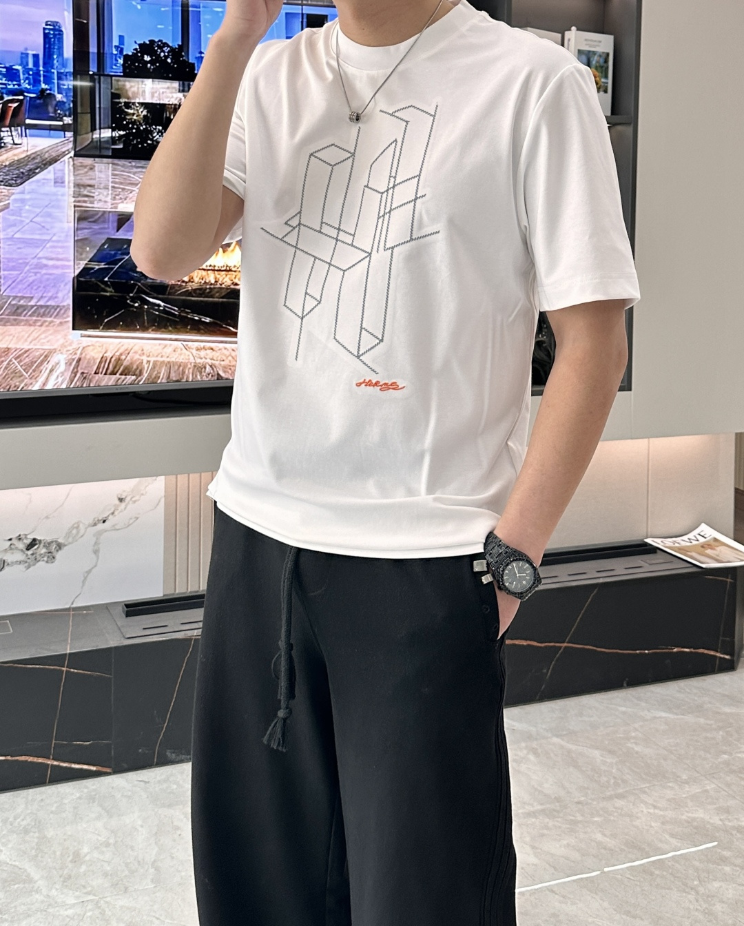 2026ss 夏季新款 H家男士 圆领棉质短袖T恤线条勾勒的优雅，真正的奢侈，是把匠心穿在身上。这件T恤