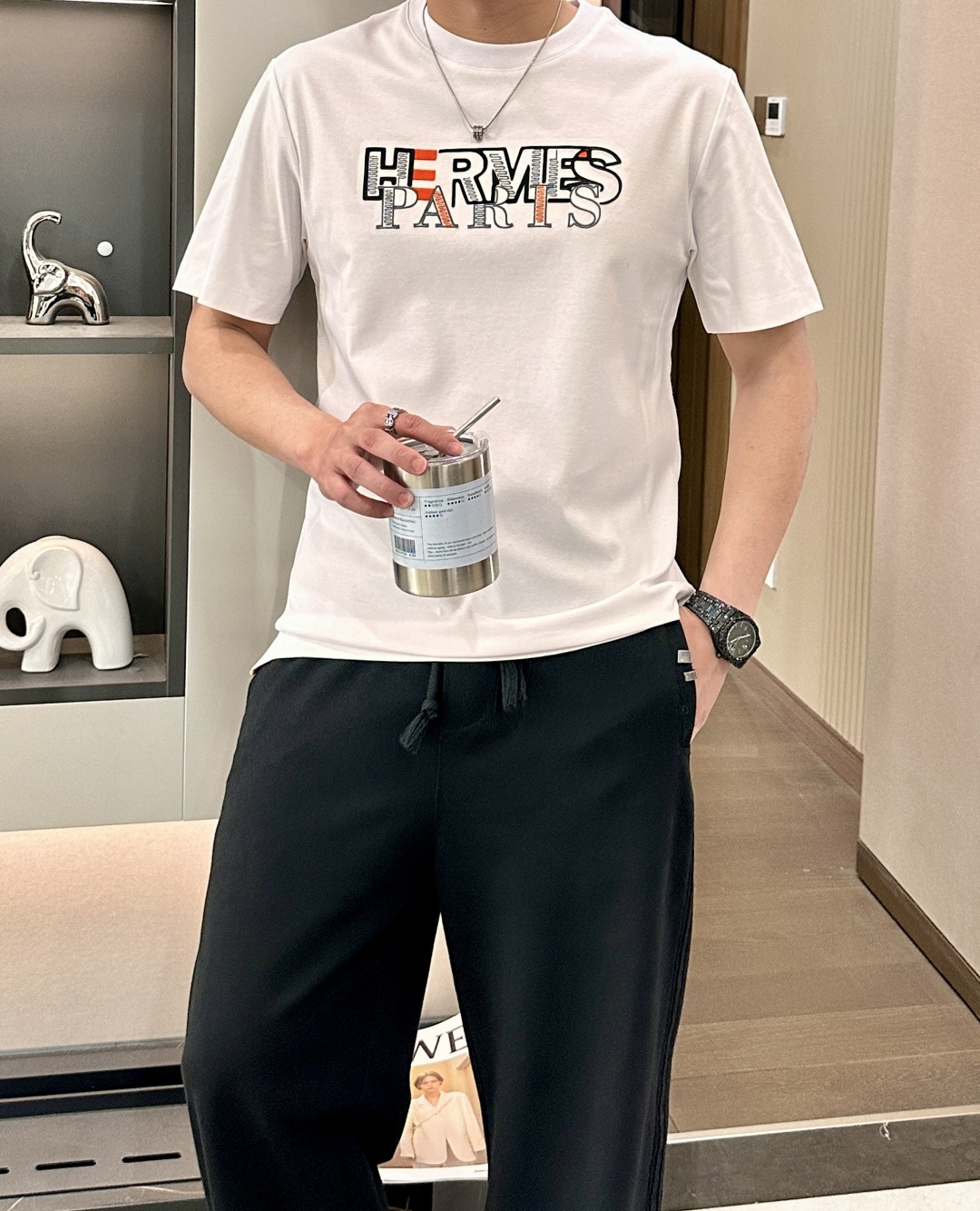 2026年夏季新款 短袖T恤 爱🐎仕风轻奢短袖｜把巴黎的高级感穿在身上胸口叠印的“HER*ÈS PARI