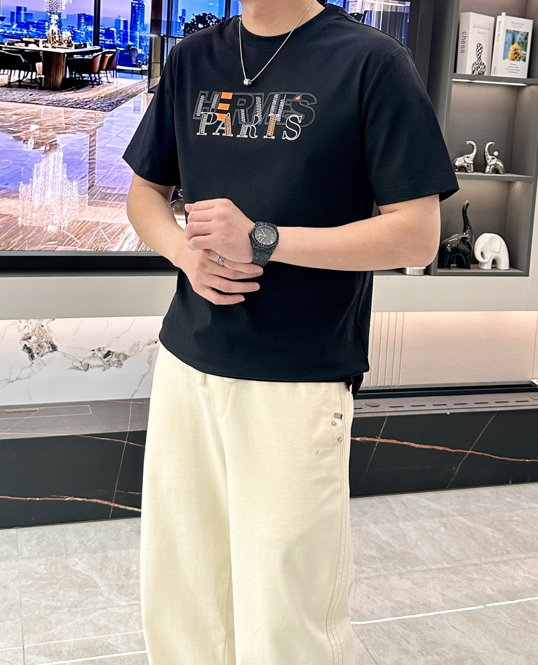 2026年夏季新款 短袖T恤 爱🐎仕风轻奢短袖｜把巴黎的高级感穿在身上胸口叠印的“HER*ÈS PARI