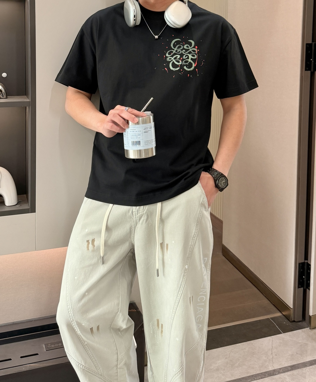 Loewe 2026春夏新款首发专柜最新款短袖圆领T恤 高端订制 设计前卫时尚！品牌logo重工艺设计 