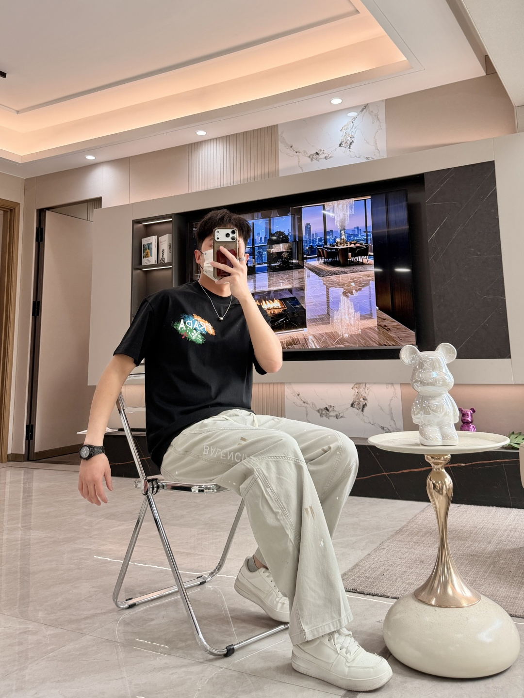 PR 2026春夏新款首发专柜最新款短袖圆领T恤 高端订制 设计前卫时尚！品牌logo重工艺设计 高端定