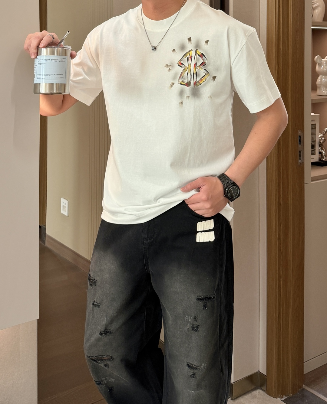 巴黎 2026春夏新款首发专柜最新款短袖圆领T恤 高端订制 设计前卫时尚！品牌logo重工艺设计 高端定