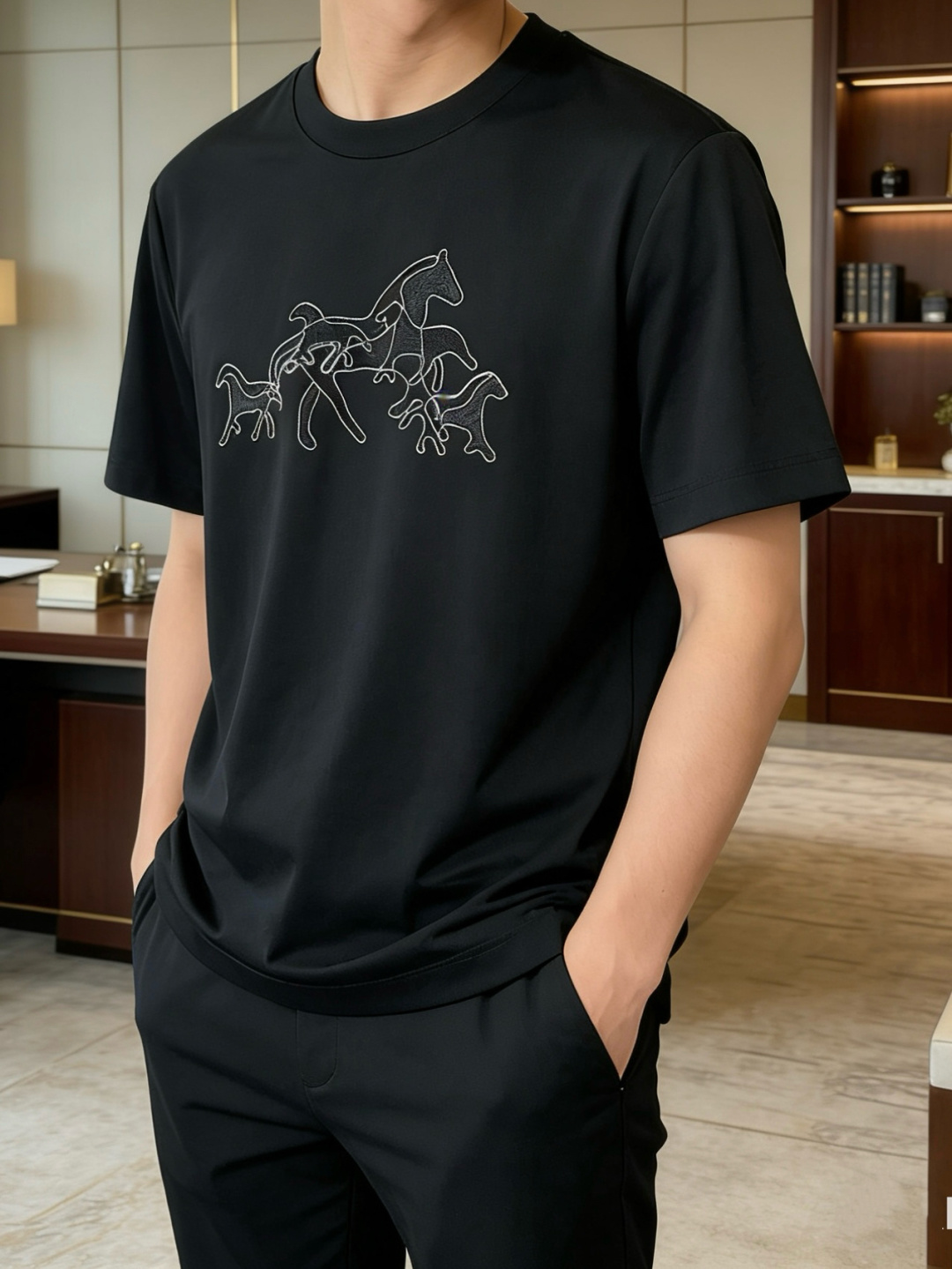 爱🐎仕 2026春夏新款男士短袖T恤，全新升级百搭基础款，低调奢华，品格之选！甄选进口丝光棉打造而成，吸