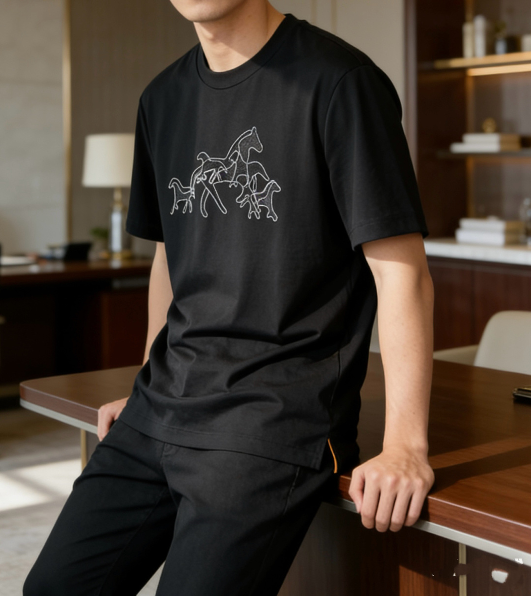 爱🐎仕 2026春夏新款男士短袖T恤，全新升级百搭基础款，低调奢华，品格之选！甄选进口丝光棉打造而成，吸