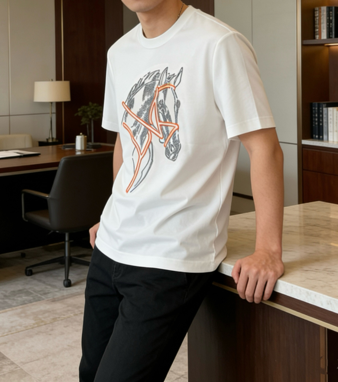 爱🐎仕 2026春夏新款男士短袖T恤，全新升级百搭基础款，低调奢华，品格之选！甄选进口丝光棉打造而成，吸