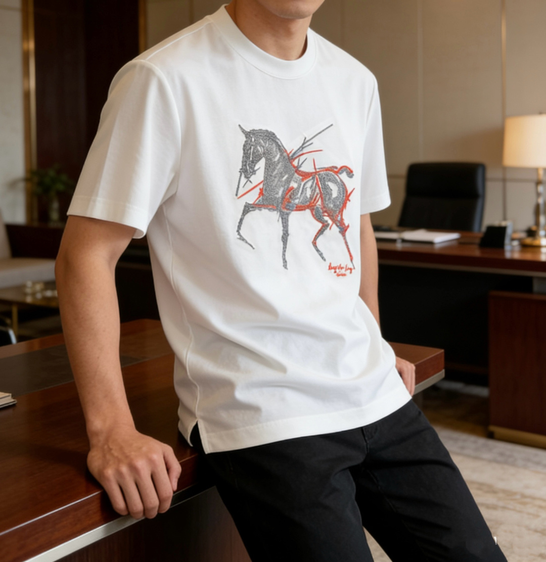 爱🐎仕 2026春夏新款男士短袖T恤，全新升级百搭基础款，低调奢华，品格之选！甄选进口丝光棉打造而成，吸