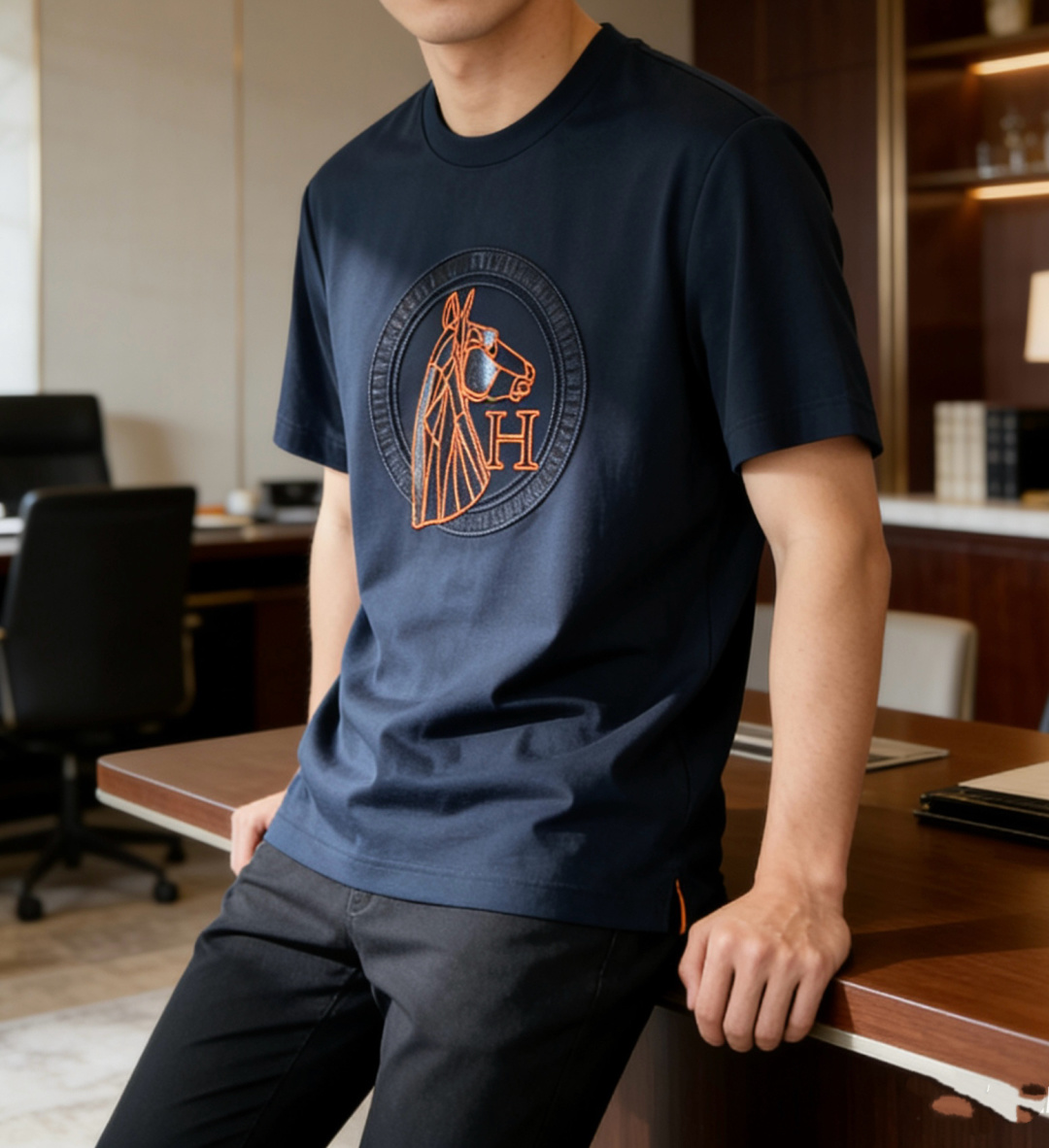 爱🐎仕 2026春夏新款男士短袖T恤，全新升级百搭基础款，低调奢华，品格之选！甄选进口丝光棉打造而成，吸