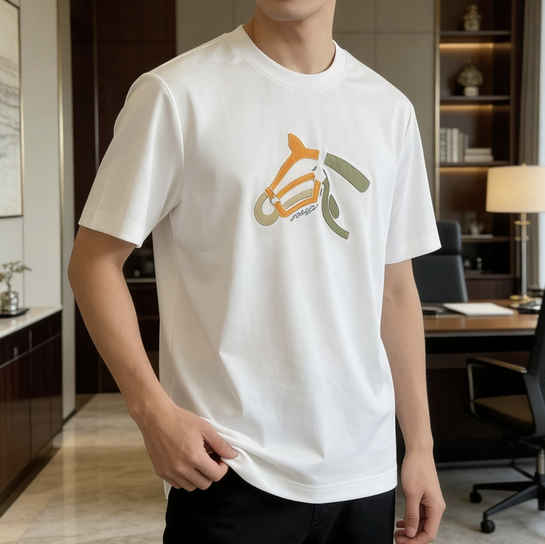 爱🐎仕 2026春夏新款男士短袖T恤，全新升级百搭基础款，低调奢华，品格之选！甄选进口丝光棉打造而成，吸