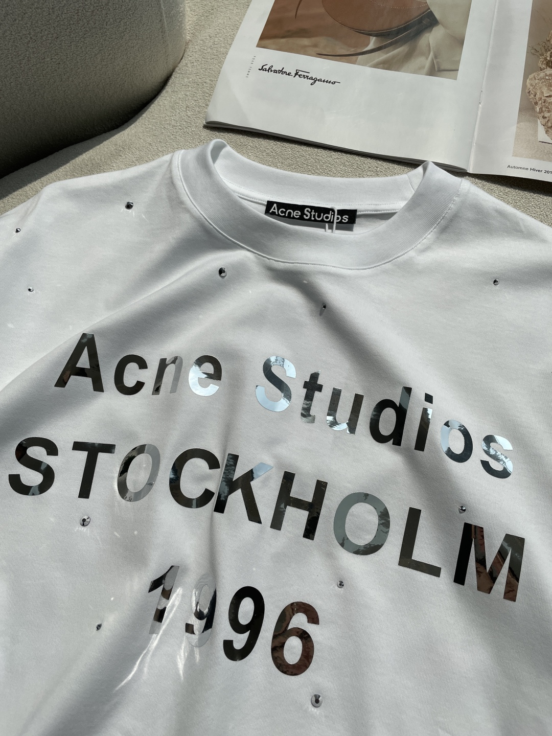 Acne 2026春夏新款首发专柜最新款短袖圆领T恤 高端订制 设计前卫时尚！品牌logo重工艺设计 高