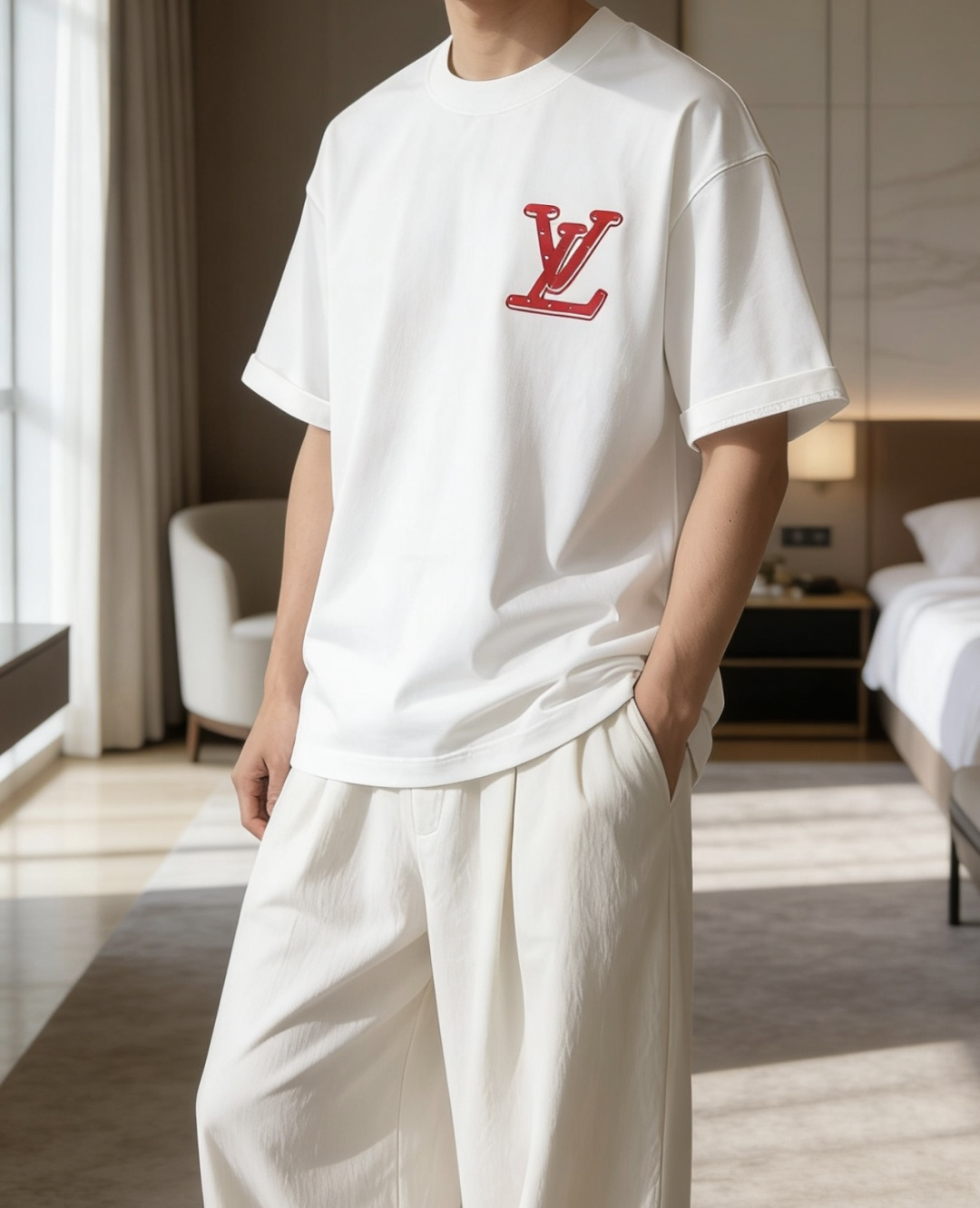 Lv2026春夏款/官网同步面料采用重磅纯棉精梳棉面料，OS宽松版型，上身版型超正！日常百搭，衣橱必备单