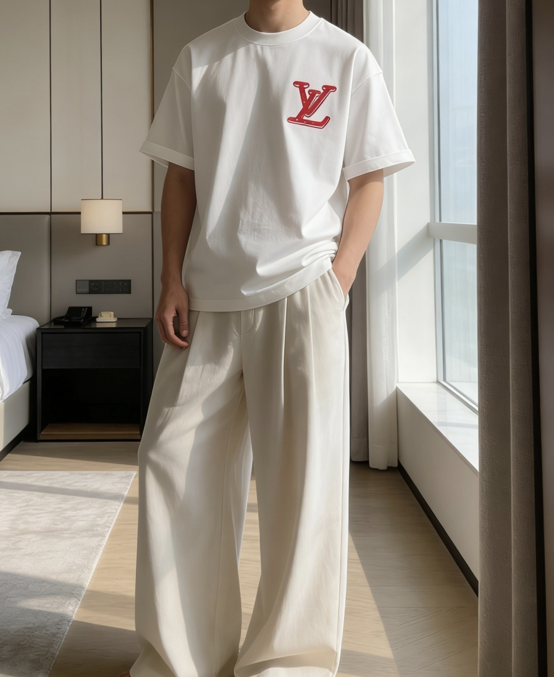 Lv2026春夏款/官网同步面料采用重磅纯棉精梳棉面料，OS宽松版型，上身版型超正！日常百搭，衣橱必备单