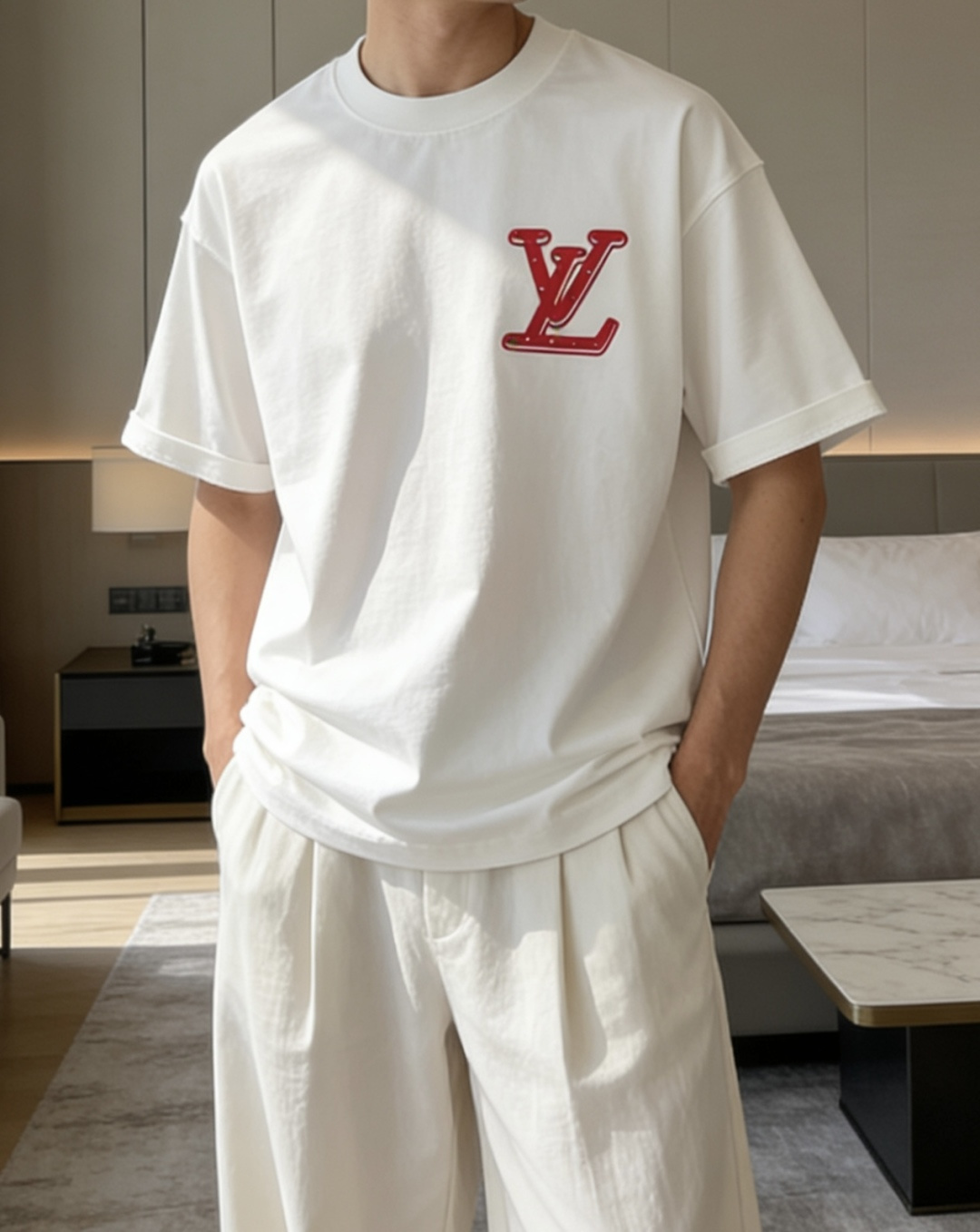 Lv2026春夏款/官网同步面料采用重磅纯棉精梳棉面料，OS宽松版型，上身版型超正！日常百搭，衣橱必备单