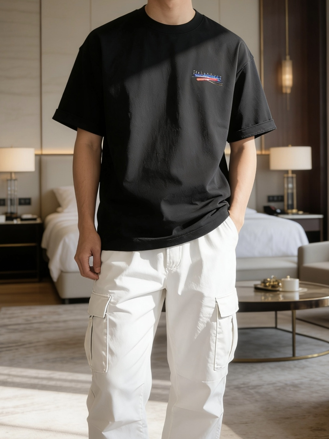 巴黎2026春夏款/官网同步面料采用重磅纯棉精梳棉面料，OS宽松版型，上身版型超正！日常百搭，衣橱必备单