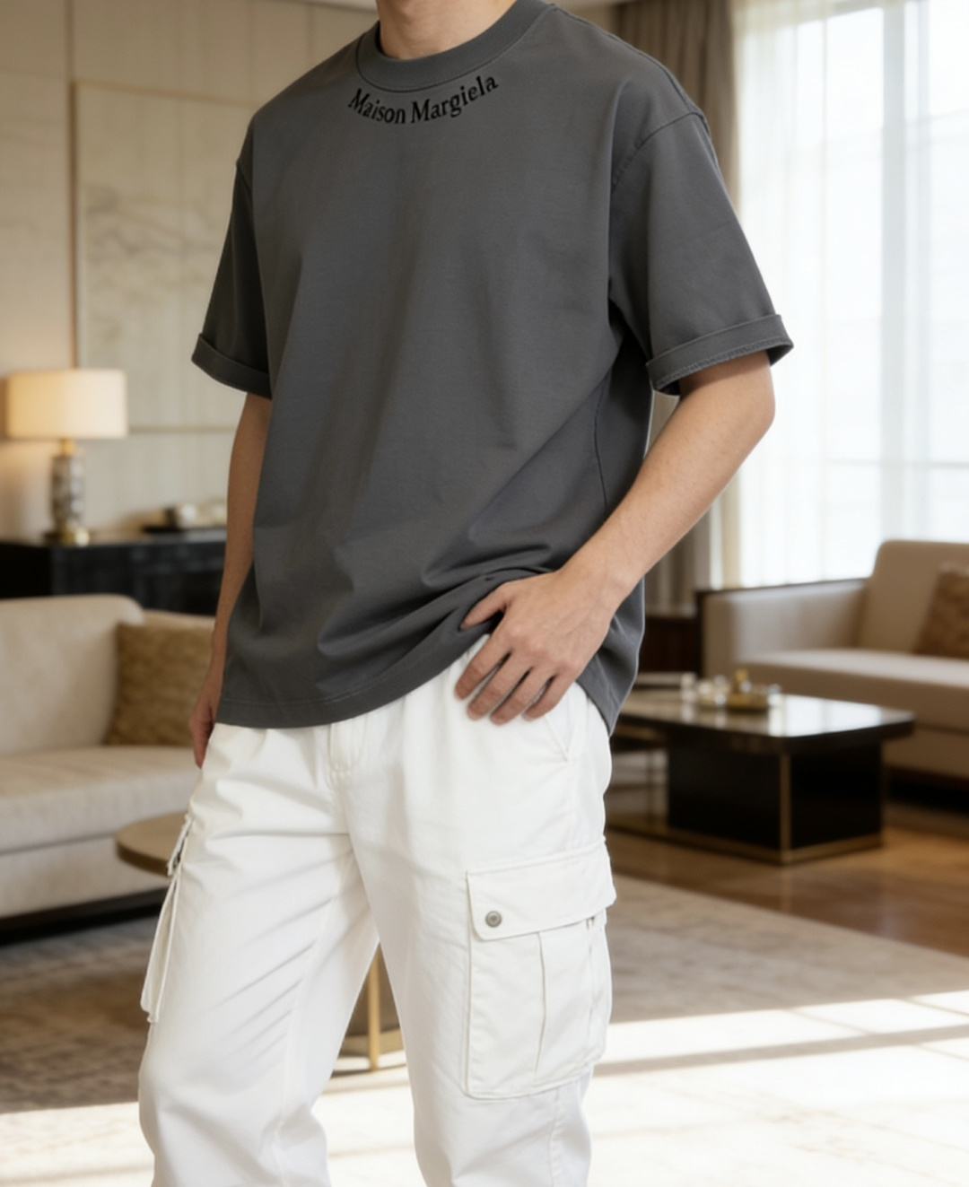 马吉拉2026春夏款/官网同步面料采用重磅纯棉精梳棉面料，OS宽松版型，上身版型超正！日常百搭，衣橱必备