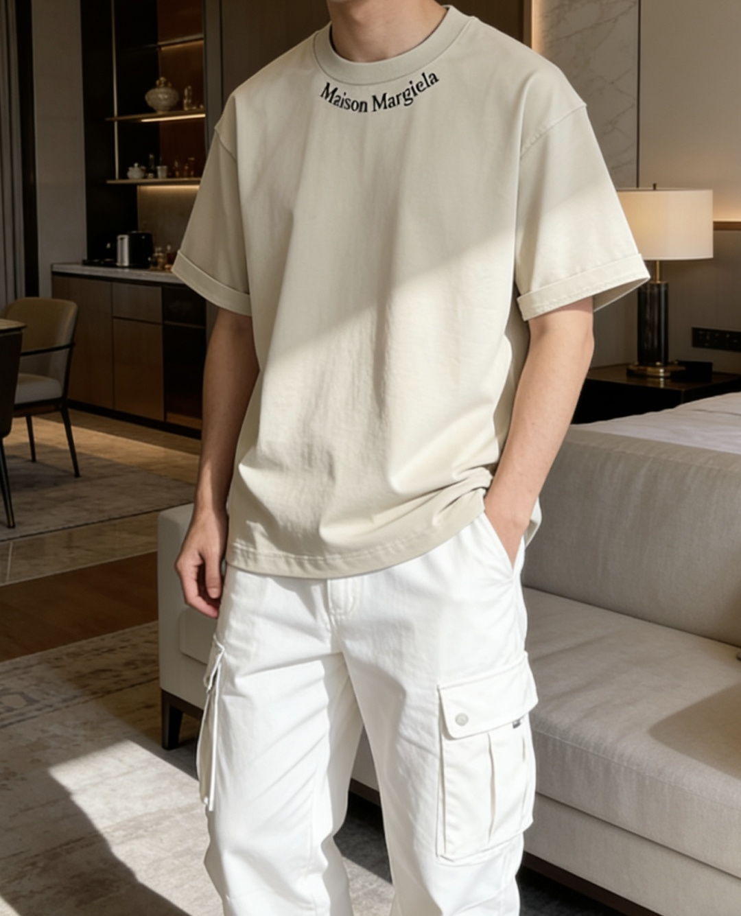 马吉拉2026春夏款/官网同步面料采用重磅纯棉精梳棉面料，OS宽松版型，上身版型超正！日常百搭，衣橱必备