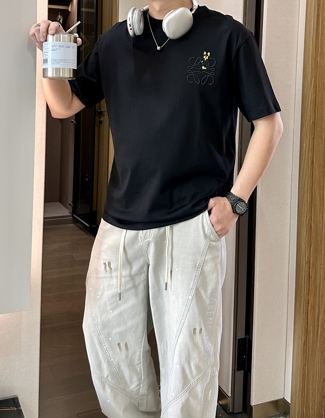 Loewe 2026春夏新款首发专柜最新款短袖圆领T恤 高端订制 设计前卫时尚！品牌logo重工艺设计 