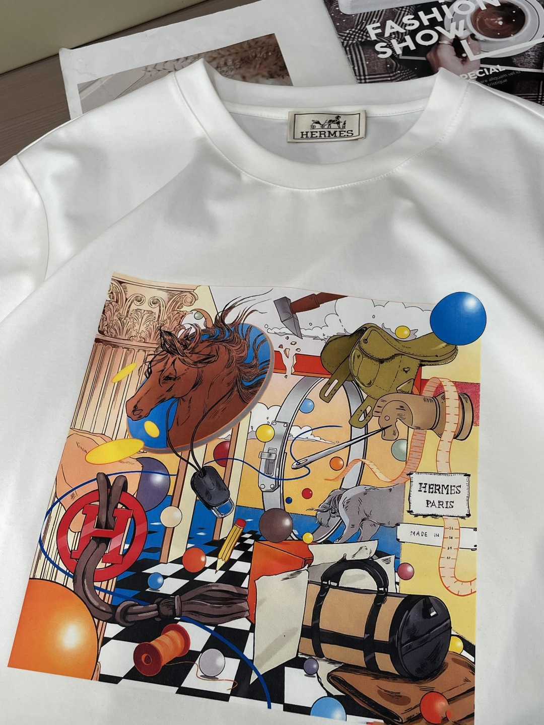 爱马仕 2026ss夏装新品 专柜在售 最新系列图案logo短袖T恤 必须人手一件的节奏！进口顶极丝光棉