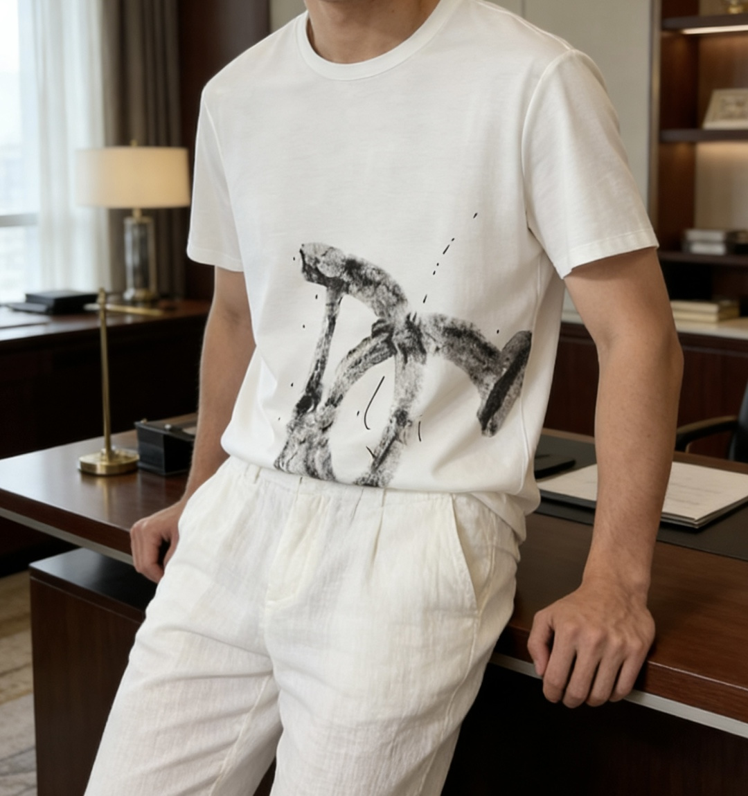 DG 2026 春夏新款男士短袖T恤，全新升级百搭基础款，低调奢华，品格之选！甄选进口丝光棉打造而成，吸