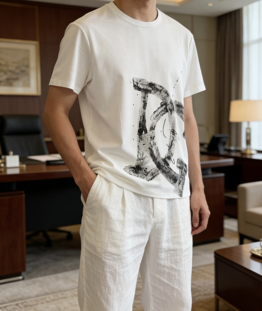 DG 2026 春夏新款男士短袖T恤，全新升级百搭基础款，低调奢华，品格之选！甄选进口丝光棉打造而成，吸