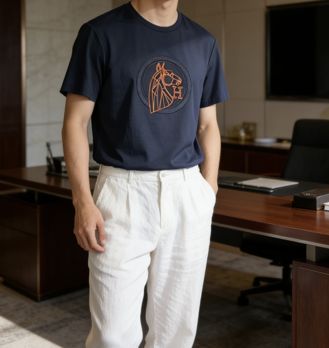 · 爱🐎仕 2026 春夏新款男士短袖T恤，全新升级百搭基础款，低调奢华，品格之选！甄选进口丝光棉打造而