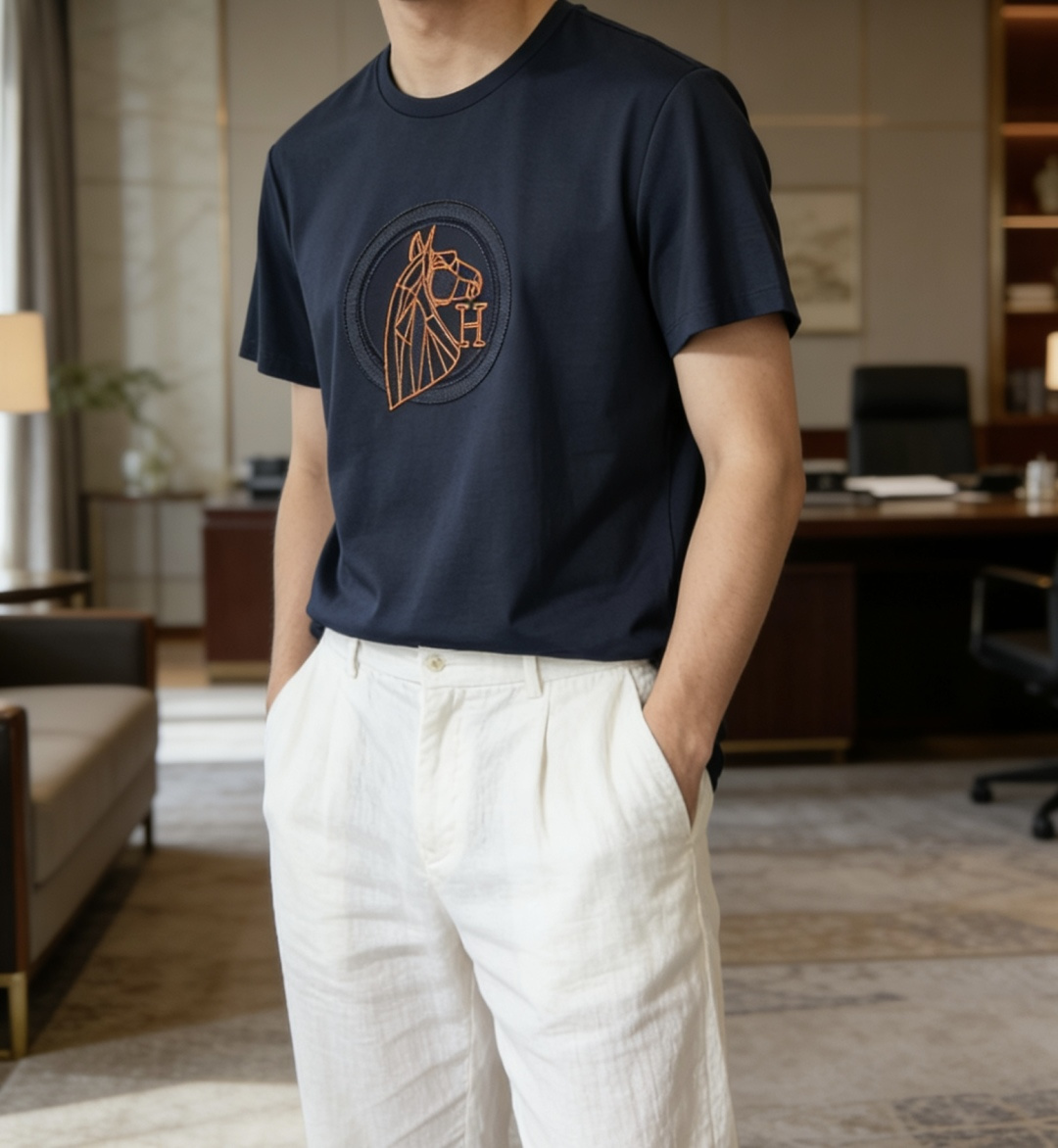 · 爱🐎仕 2026 春夏新款男士短袖T恤，全新升级百搭基础款，低调奢华，品格之选！甄选进口丝光棉打造而