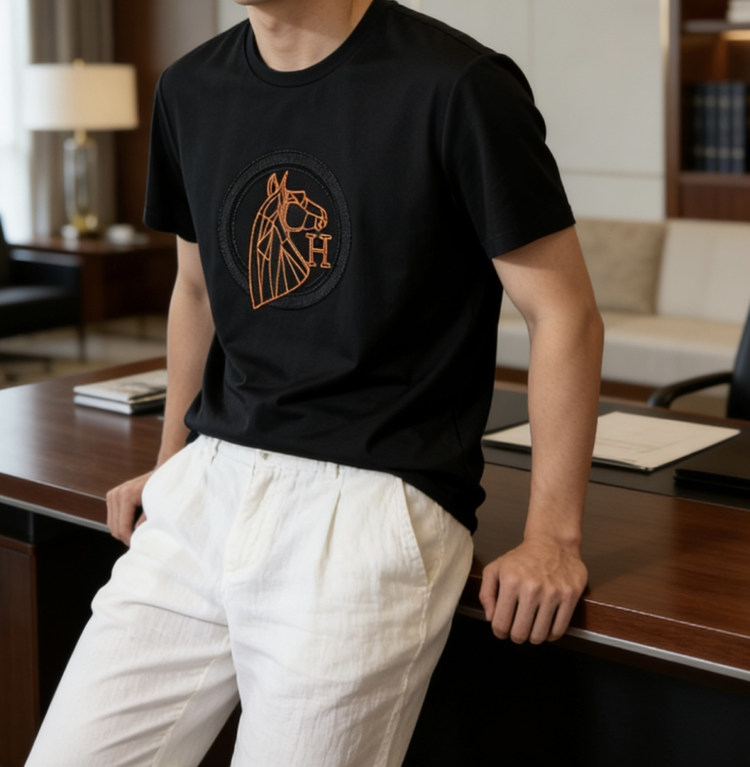 · 爱🐎仕 2026 春夏新款男士短袖T恤，全新升级百搭基础款，低调奢华，品格之选！甄选进口丝光棉打造而