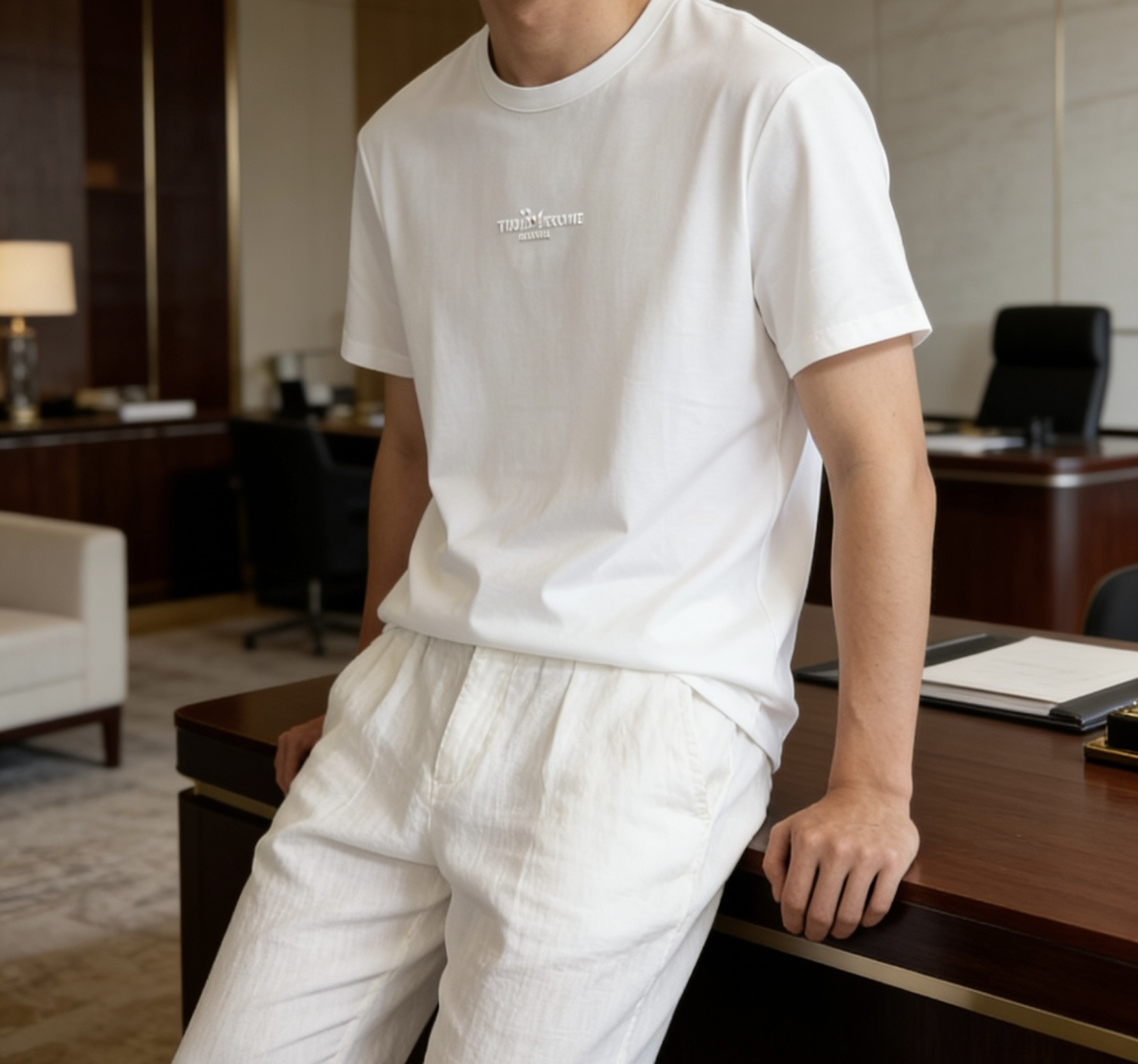 · TB 2026 春夏新款男士短袖T恤，全新升级百搭基础款，低调奢华，品格之选！甄选进口丝光棉打造而成