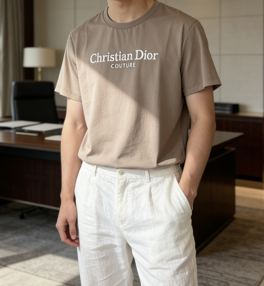 D奥 2026 春夏新款男士短袖T恤，全新升级百搭基础款，低调奢华，品格之选！甄选进口丝光棉打造而成，吸
