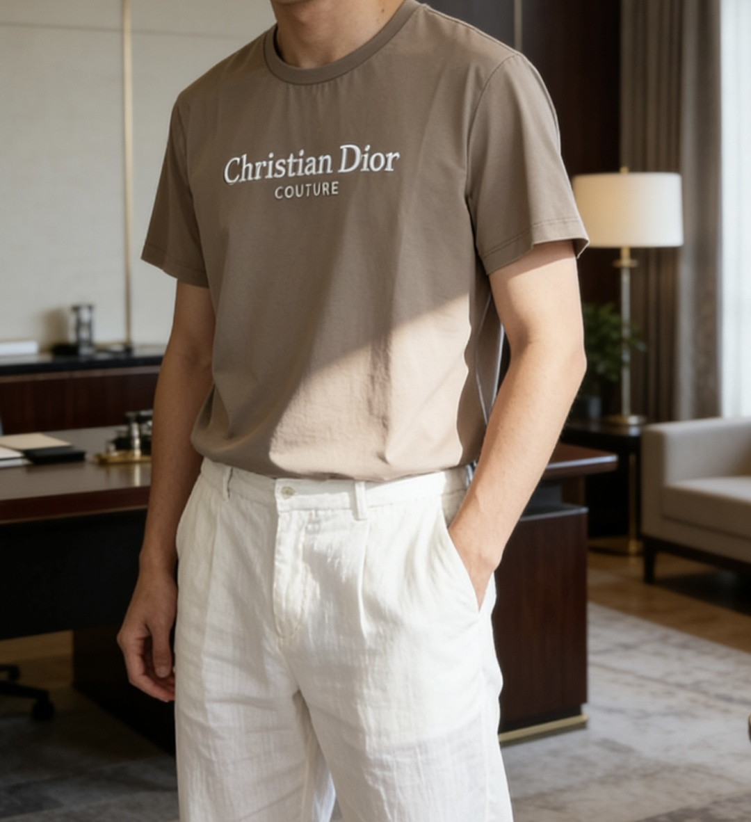 D奥 2026 春夏新款男士短袖T恤，全新升级百搭基础款，低调奢华，品格之选！甄选进口丝光棉打造而成，吸