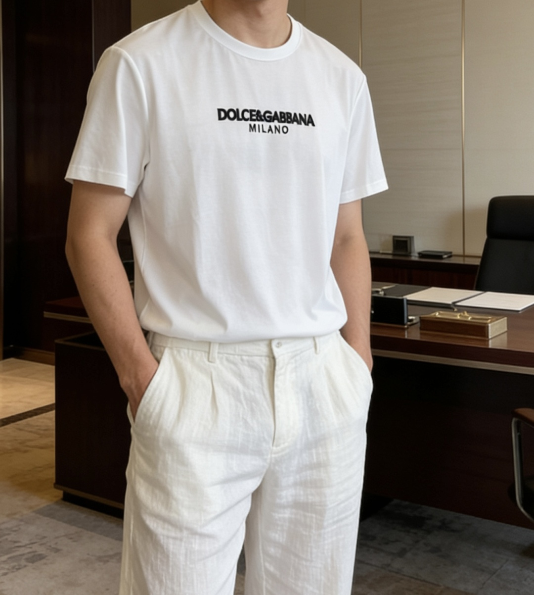 DG 2026 春夏新款男士短袖T恤，全新升级百搭基础款，低调奢华，品格之选！甄选进口丝光棉打造而成，吸