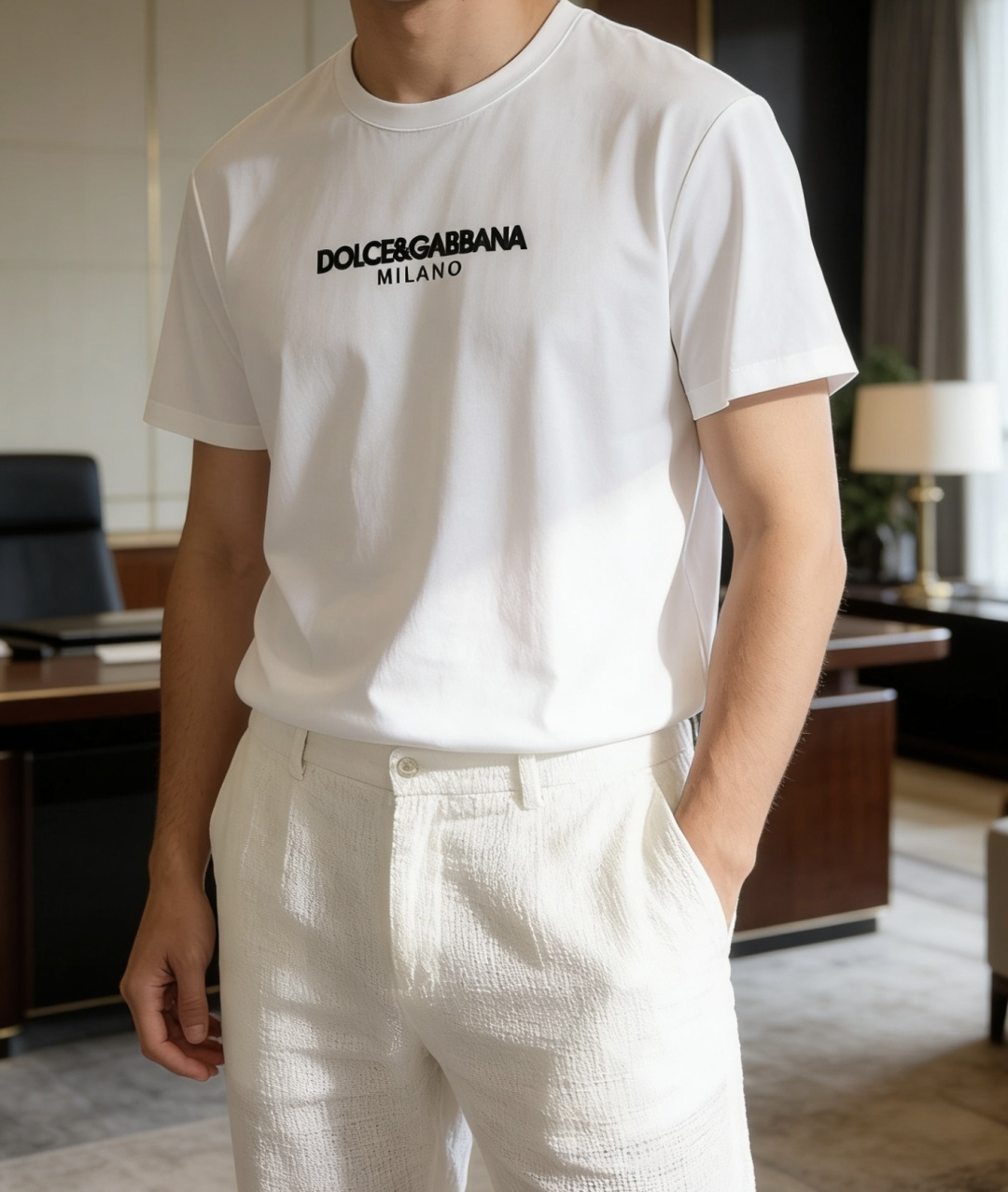 DG 2026 春夏新款男士短袖T恤，全新升级百搭基础款，低调奢华，品格之选！甄选进口丝光棉打造而成，吸