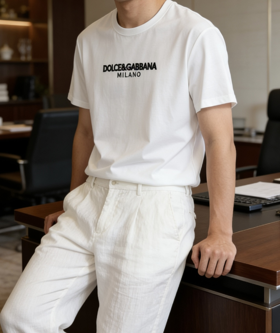 DG 2026 春夏新款男士短袖T恤，全新升级百搭基础款，低调奢华，品格之选！甄选进口丝光棉打造而成，吸