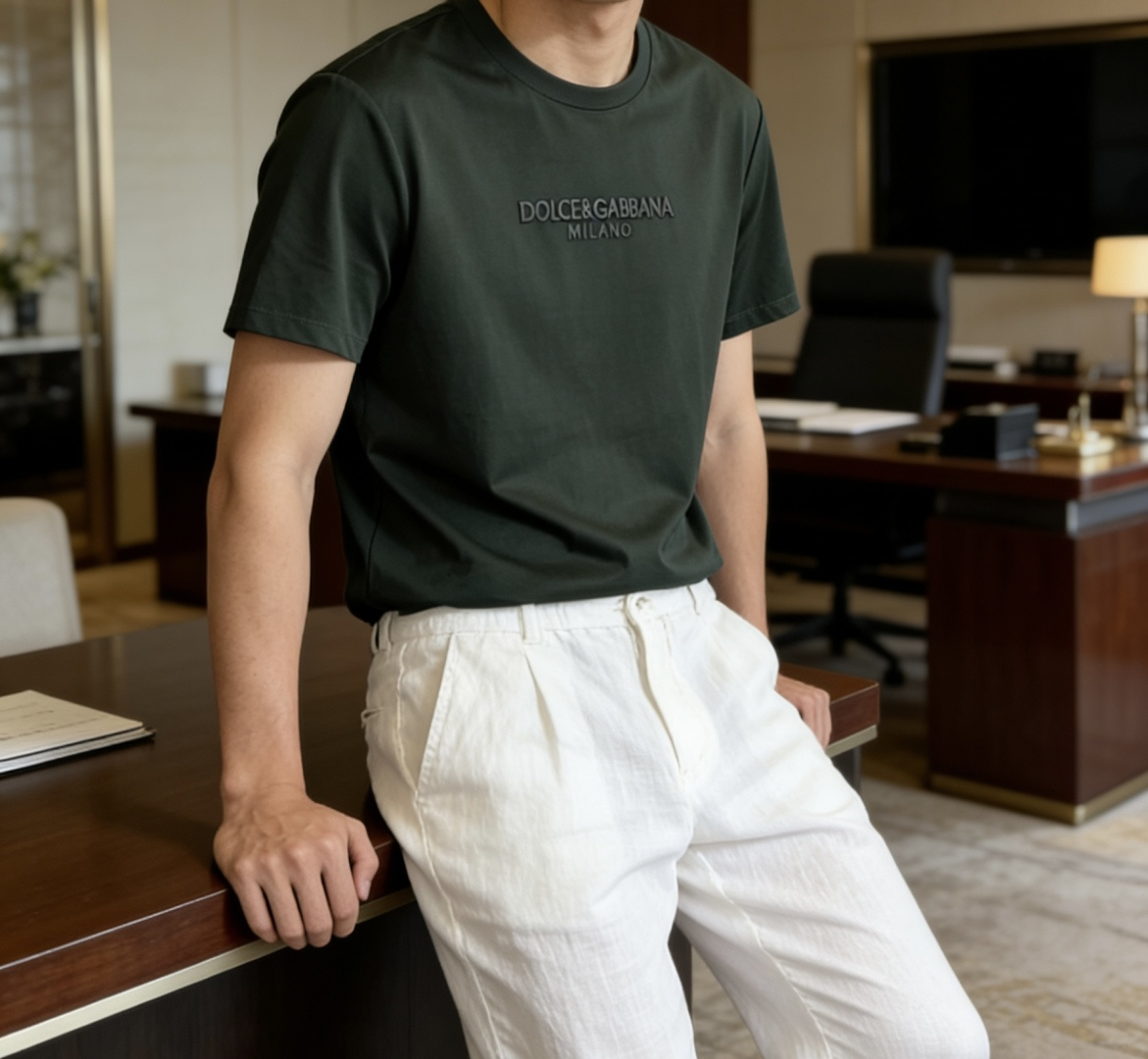 · DG 2026 春夏新款男士短袖T恤，全新升级百搭基础款，低调奢华，品格之选！甄选进口丝光棉打造而成