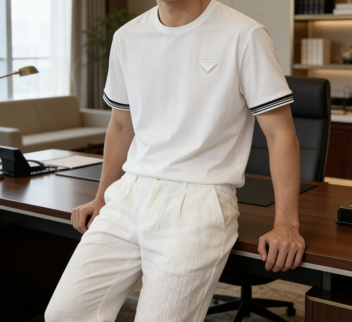 · Prad 2026 春夏新款男士短袖T恤，全新升级百搭基础款，低调奢华，品格之选！甄选进口丝光棉打造