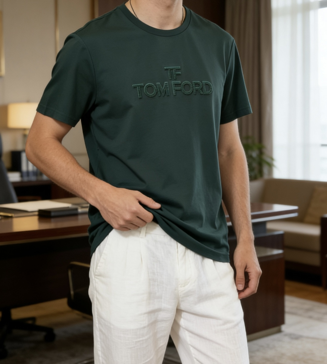 TF 2026 春夏新款男士短袖T恤，全新升级百搭基础款，低调奢华，品格之选！甄选进口丝光棉打造而成，吸