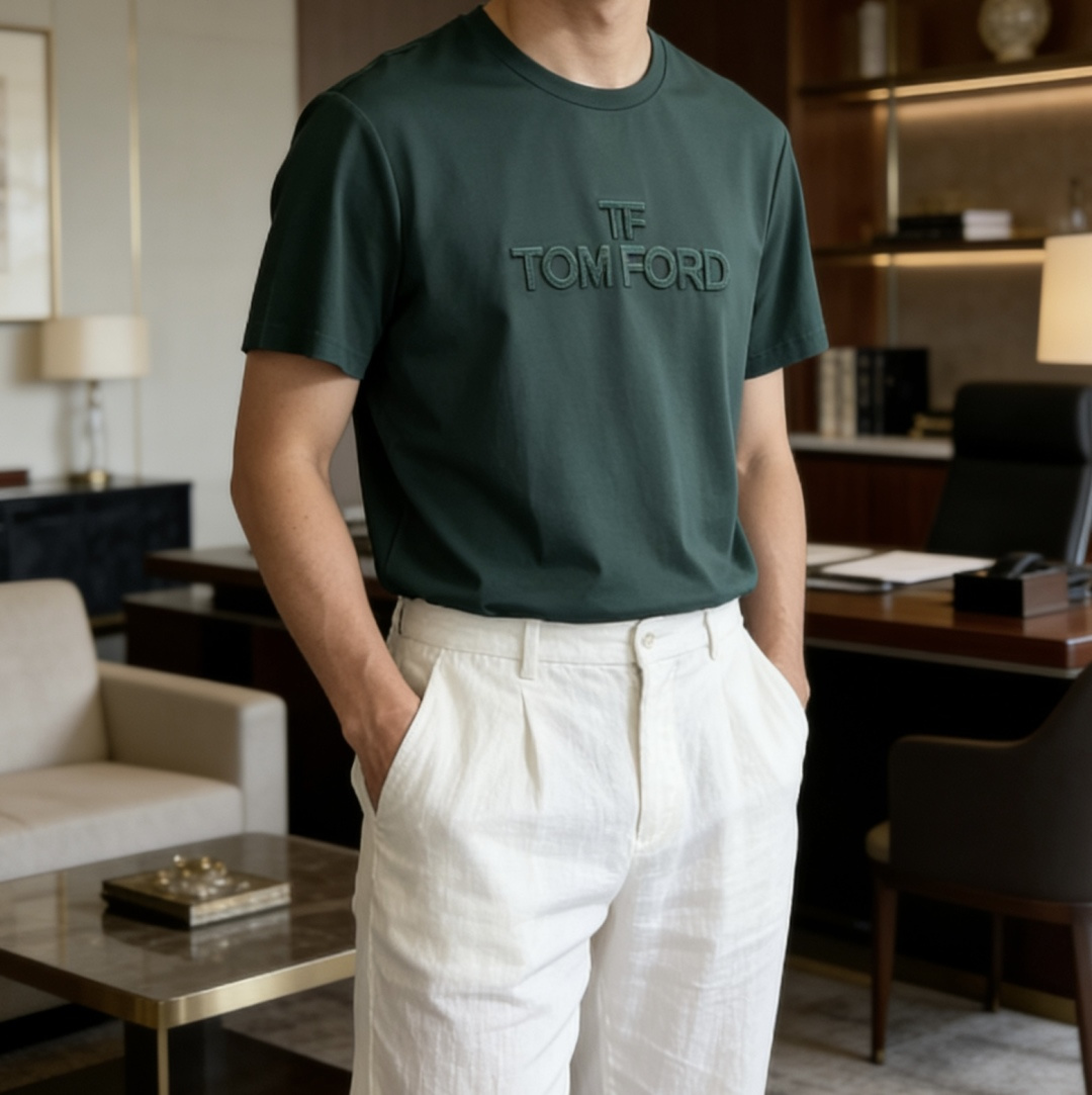 TF 2026 春夏新款男士短袖T恤，全新升级百搭基础款，低调奢华，品格之选！甄选进口丝光棉打造而成，吸