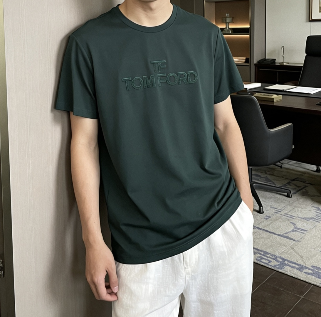 TF 2026 春夏新款男士短袖T恤，全新升级百搭基础款，低调奢华，品格之选！甄选进口丝光棉打造而成，吸