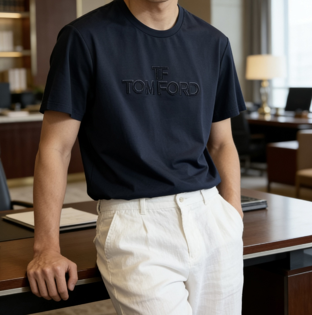 TF 2026 春夏新款男士短袖T恤，全新升级百搭基础款，低调奢华，品格之选！甄选进口丝光棉打造而成，吸