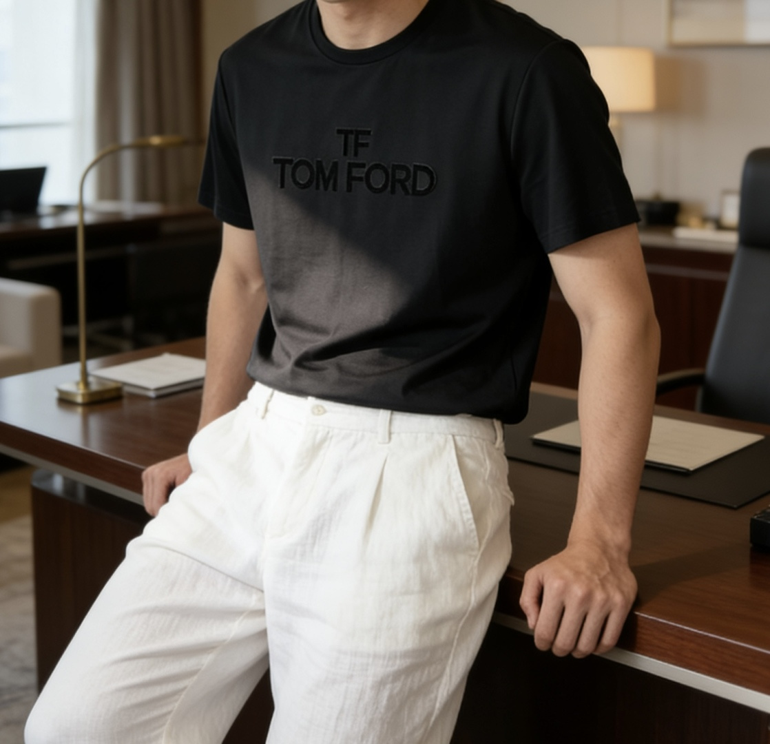 TF 2026 春夏新款男士短袖T恤，全新升级百搭基础款，低调奢华，品格之选！甄选进口丝光棉打造而成，吸