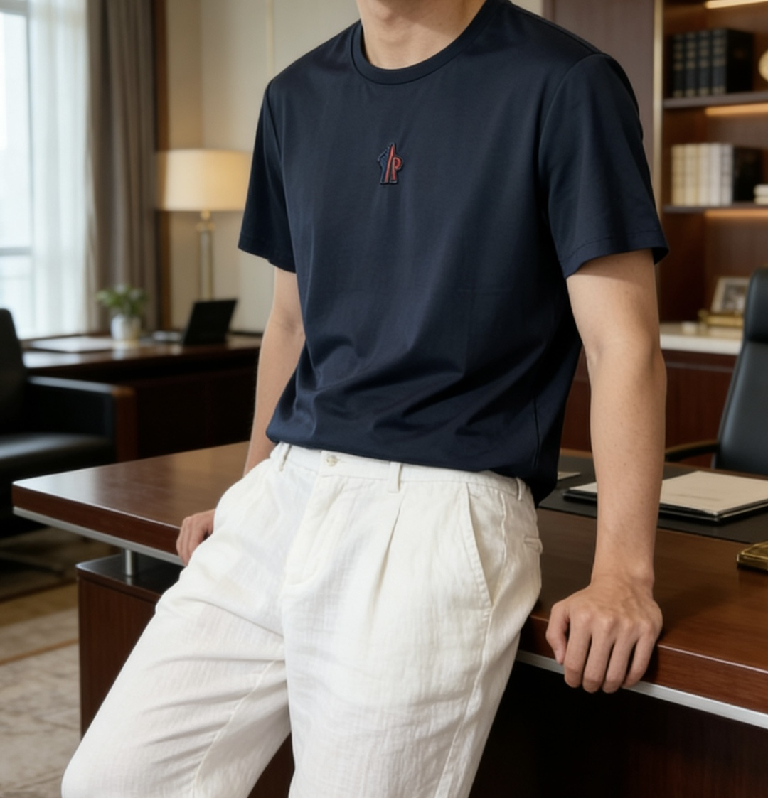 蒙口 2026 春夏新款男士短袖T恤，全新升级百搭基础款，低调奢华，品格之选！甄选进口丝光棉打造而成，吸