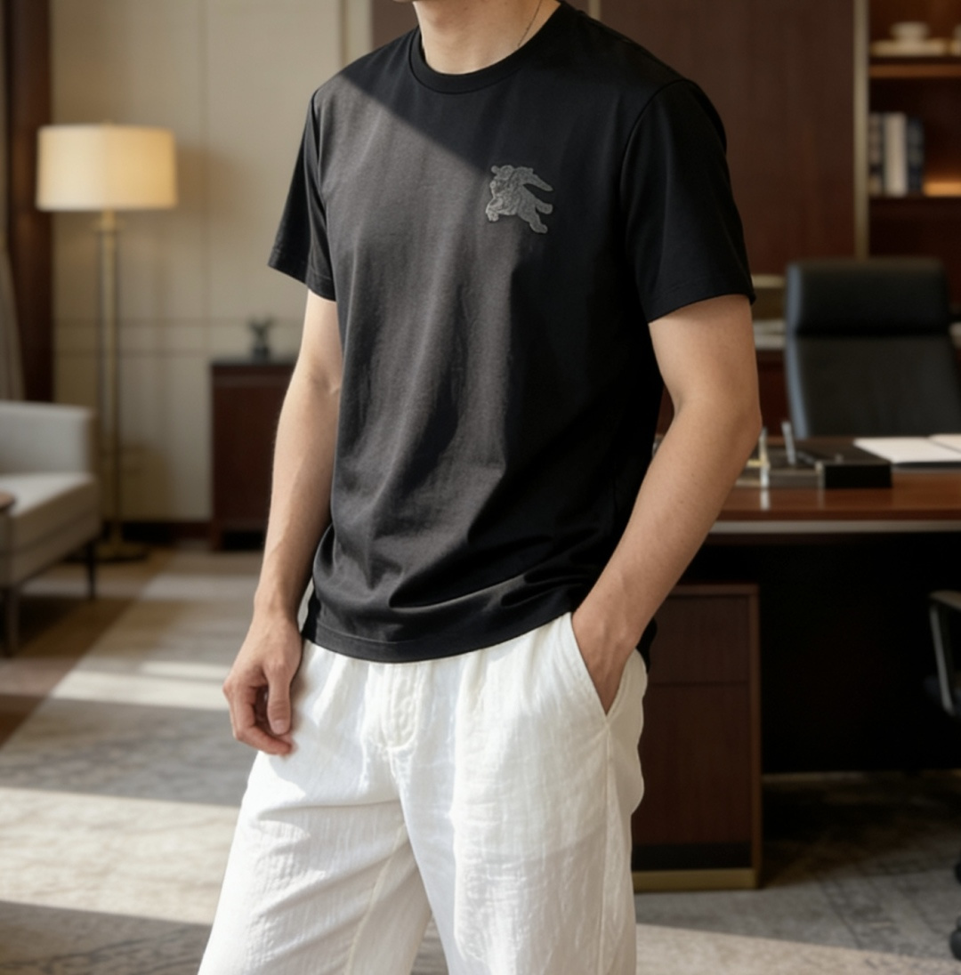 · Bur 2026 春夏新款男士短袖T恤，全新升级百搭基础款，低调奢华，品格之选！甄选进口丝光棉打造而