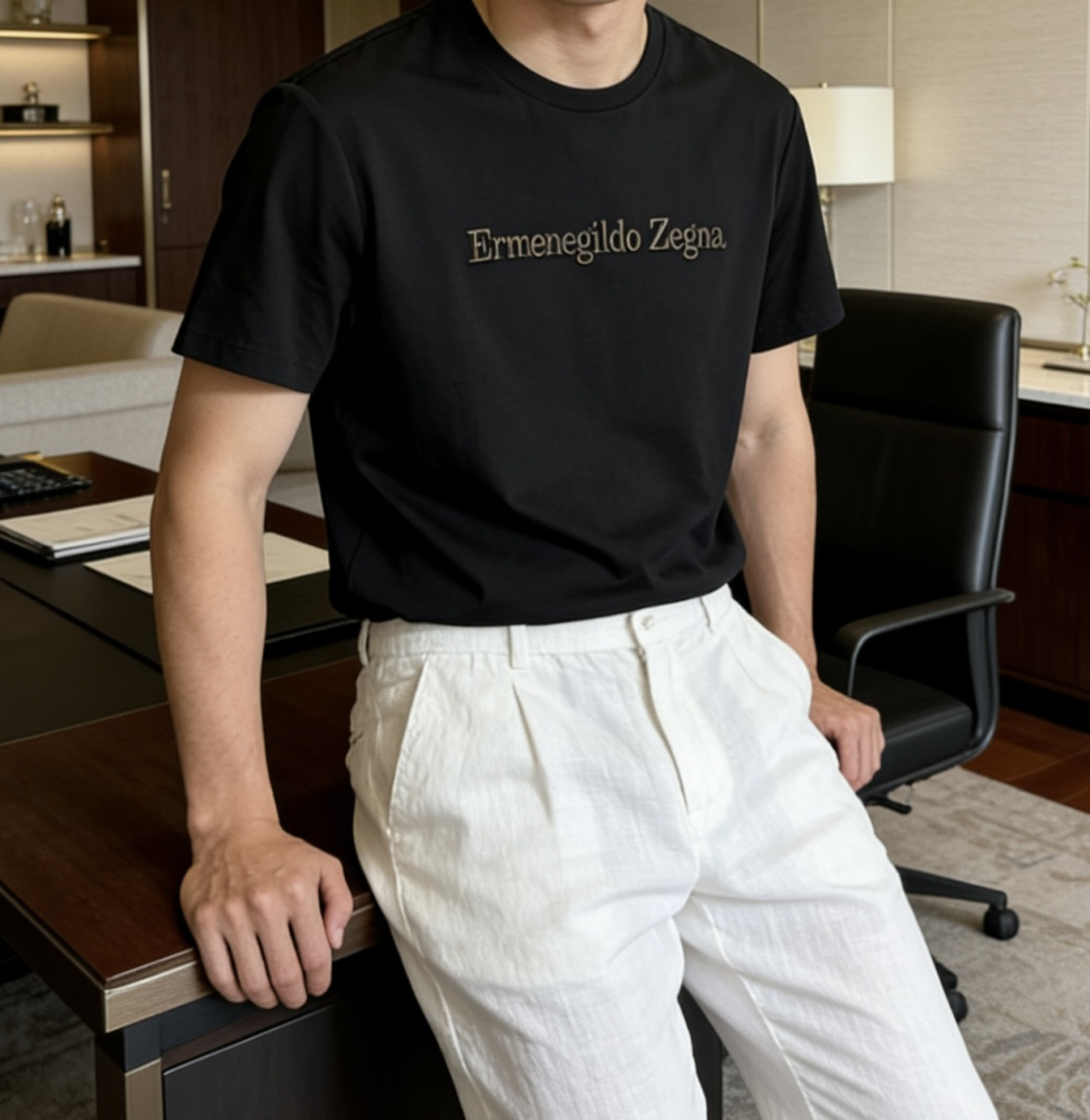 · 杰尼亚 2026 春夏新款男士短袖T恤，全新升级百搭基础款，低调奢华，品格之选！甄选进口丝光棉打造而
