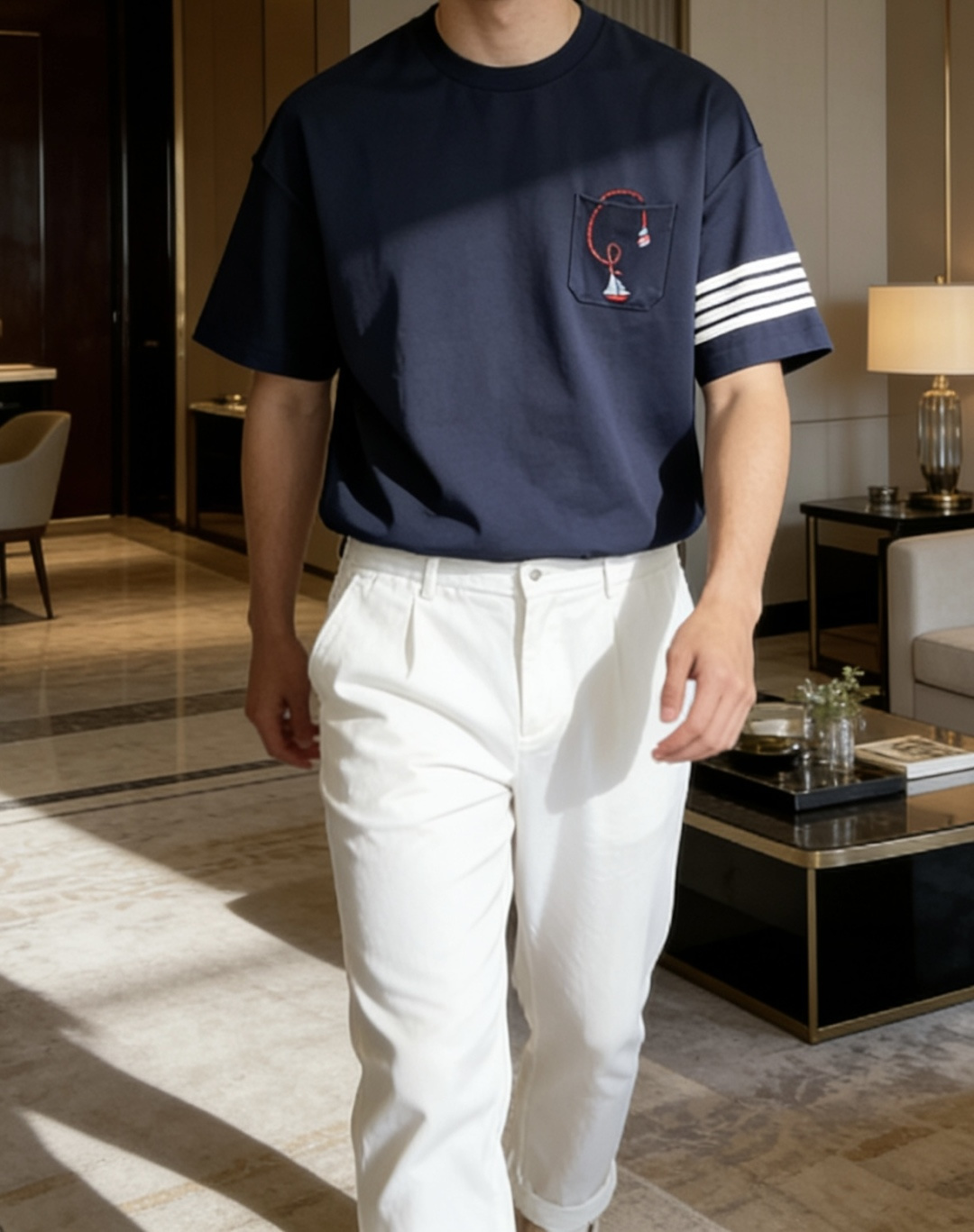 TB 2026春夏新款男士短袖T恤，全新升级百搭基础款，低调奢华，品格之选！甄选进口丝光棉打造而成，吸湿