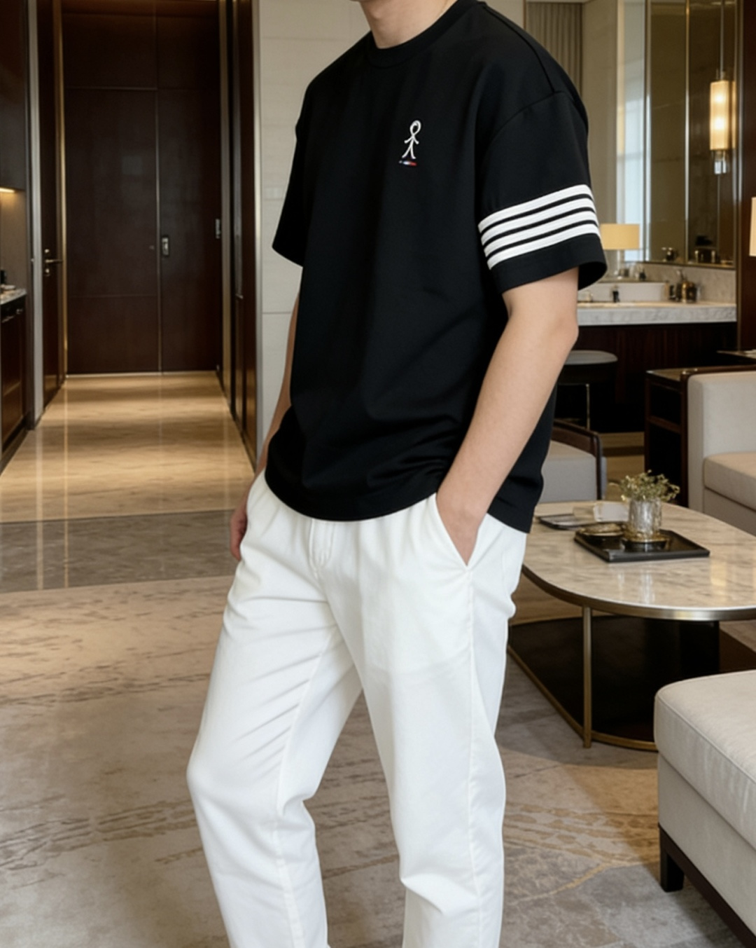 TB 2026春夏新款男士短袖T恤，全新升级百搭基础款，低调奢华，品格之选！甄选进口丝光棉打造而成，吸湿