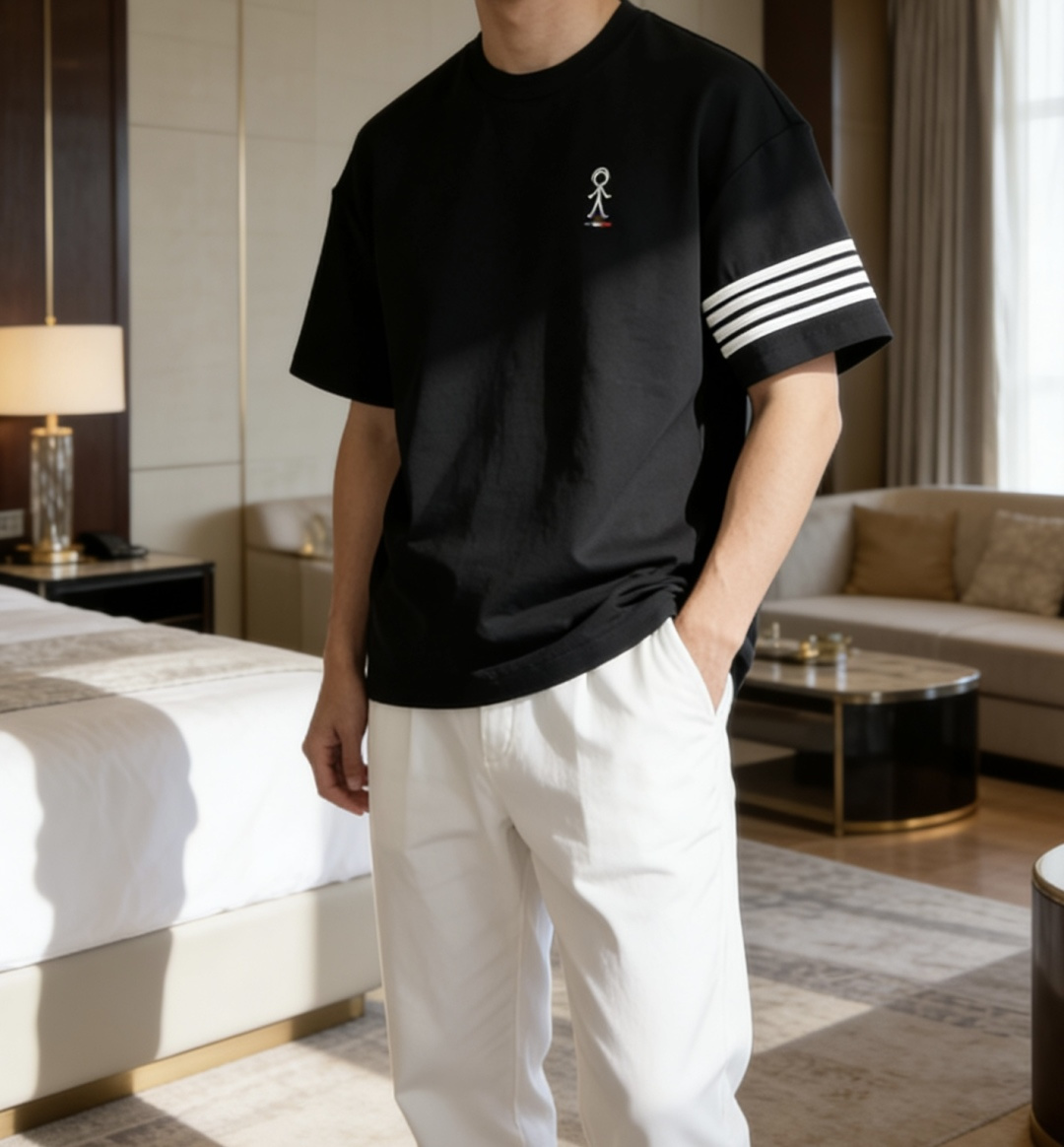 TB 2026春夏新款男士短袖T恤，全新升级百搭基础款，低调奢华，品格之选！甄选进口丝光棉打造而成，吸湿