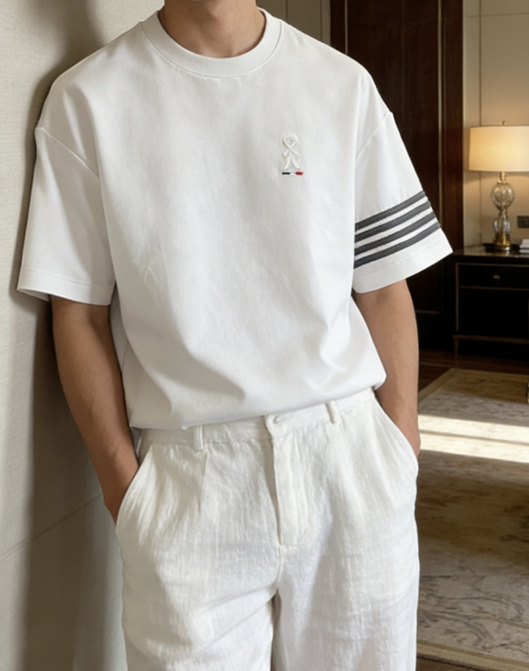 TB 2026春夏新款男士短袖T恤，全新升级百搭基础款，低调奢华，品格之选！甄选进口丝光棉打造而成，吸湿