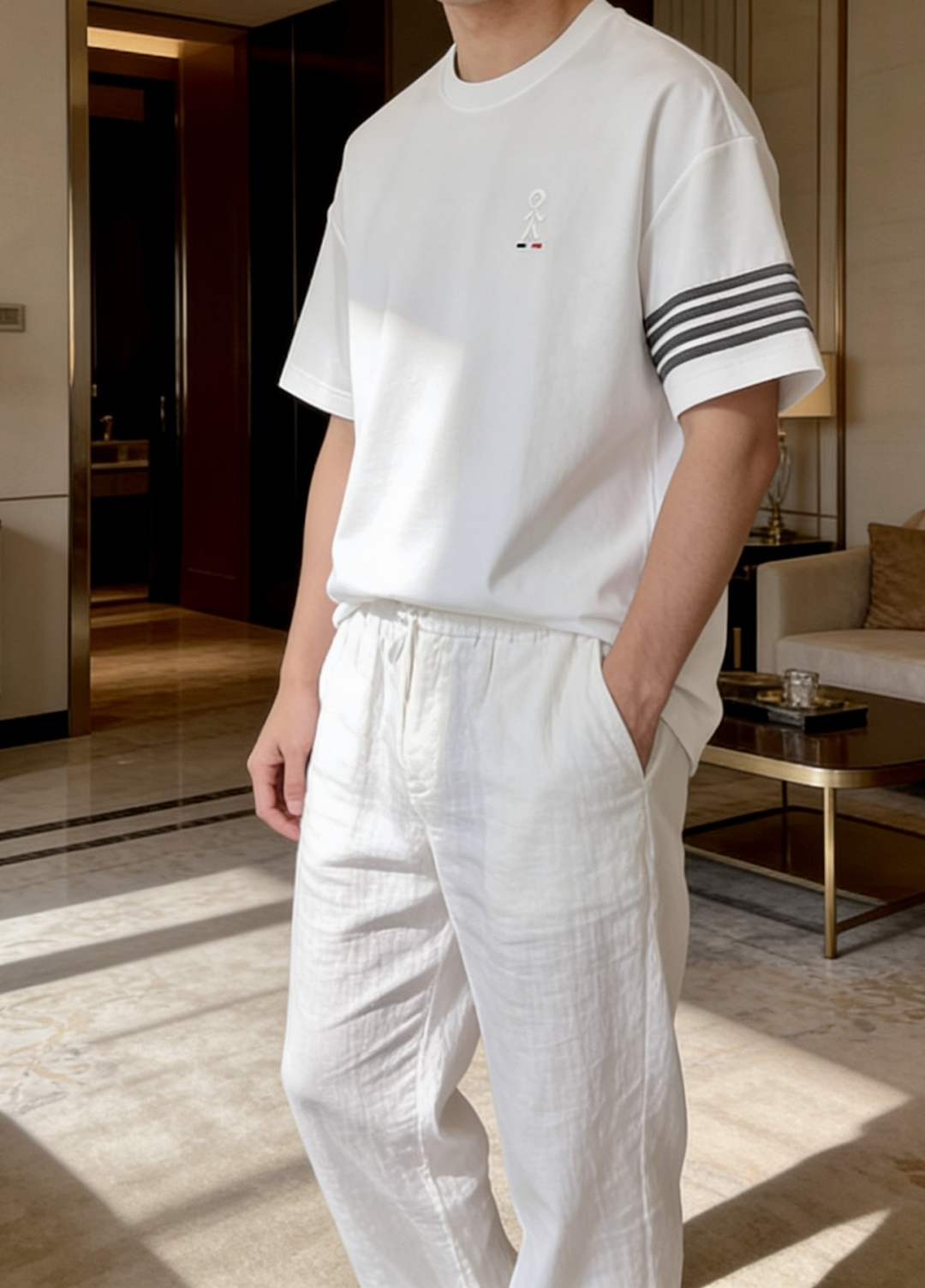 TB 2026春夏新款男士短袖T恤，全新升级百搭基础款，低调奢华，品格之选！甄选进口丝光棉打造而成，吸湿